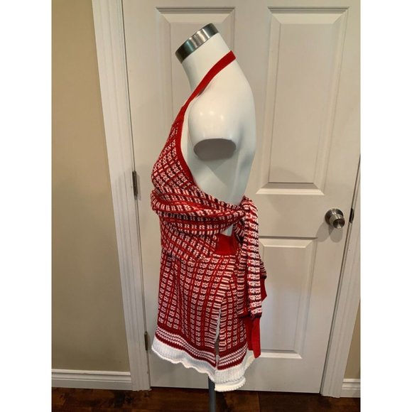 3.1 Phillip Lim Red & White Plaid Knit Jacquard Halter Top, Size S, NWT! $450 - Picture 5 of 7